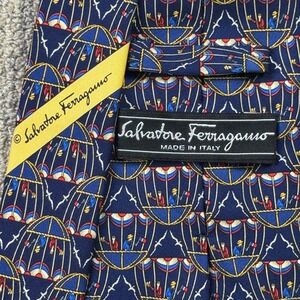 Salvatore Ferragamo Silk‎ Novelty Tie Hot Air Balloon Print Made in Italy